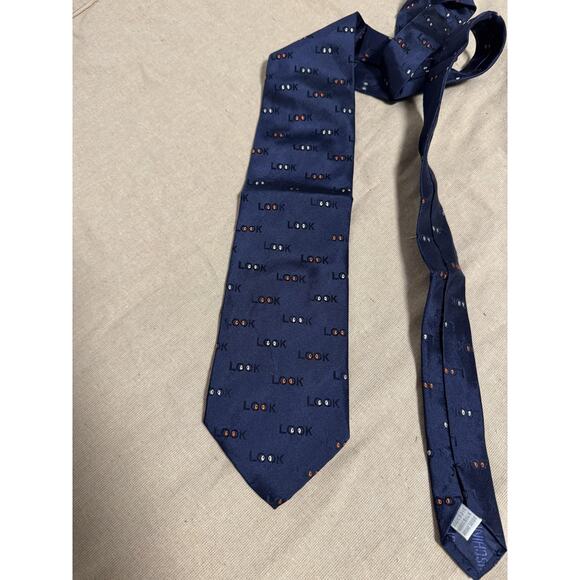 Moschino Blue 100% Silk Ties for Men for sale | eBay Moschino Necktie Mens Navy Blue Silk LOOK Eyes Novelty Pattern Made in Italy